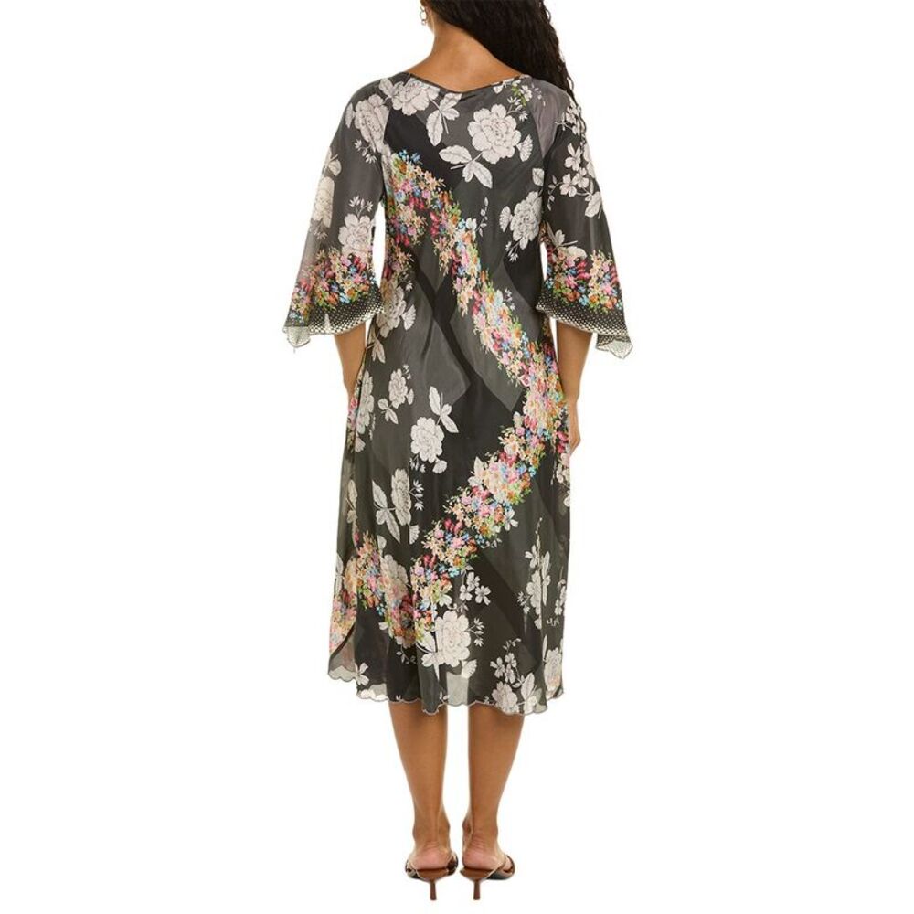 Johnny Was Redland Raluca Silk Midi Dress - Picture 2 of 3